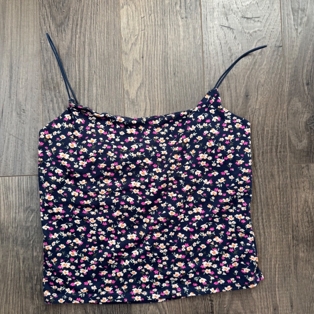 Gaze Women's Floral Print Spaghetti Strap Camisole Top Size Small